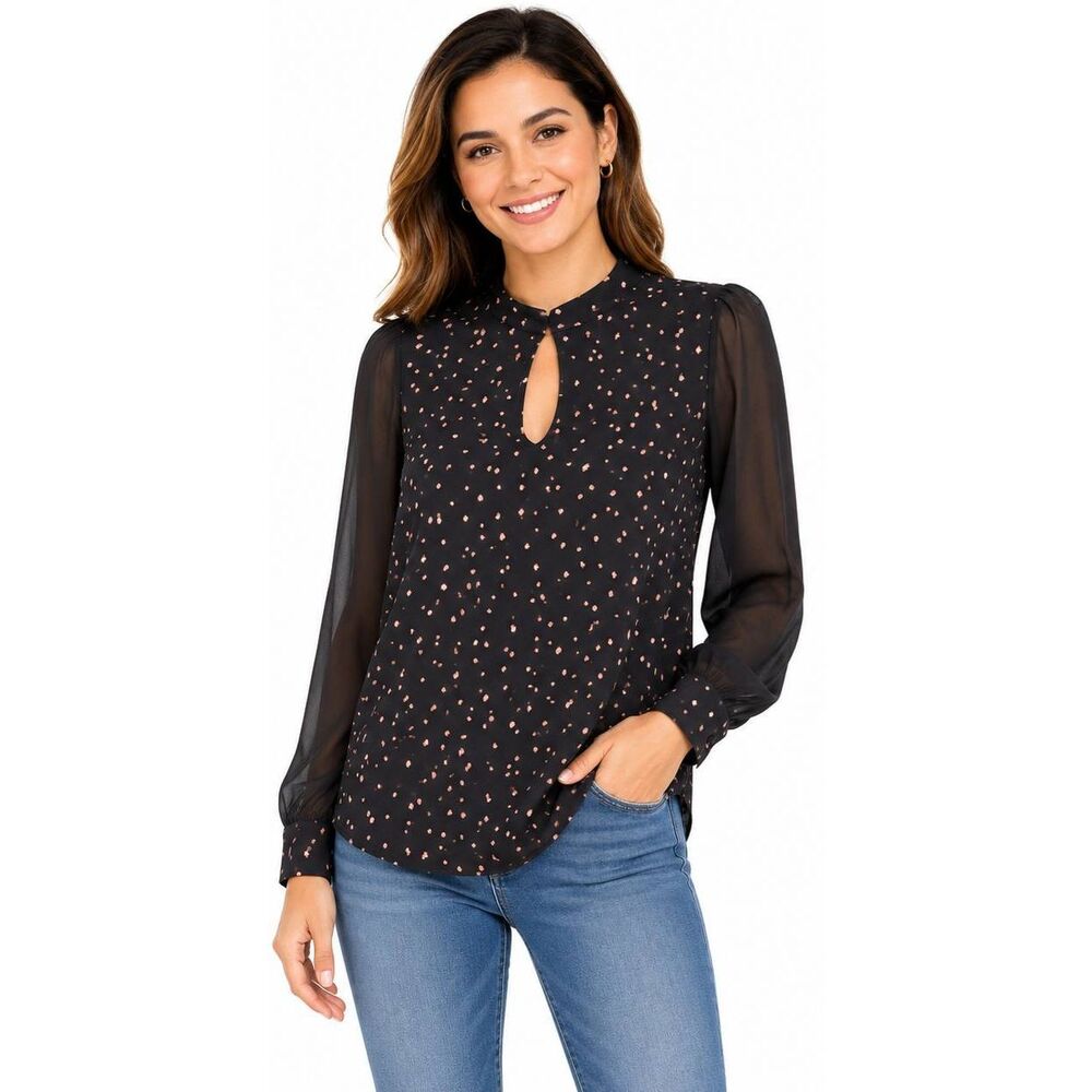 Maurices 0x Plus Black Floral Top